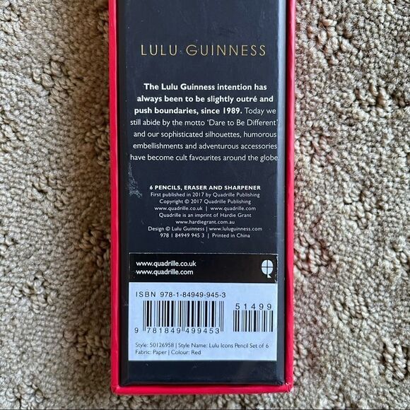 Lulu Guiness Pencil Case with 6 Pencils, Eraser and Sharpener NWT - Picture 3 of 6